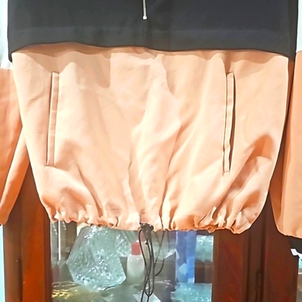 Zara Basic Color Block Spring Jacket Blk & Pink Xs - image 4
